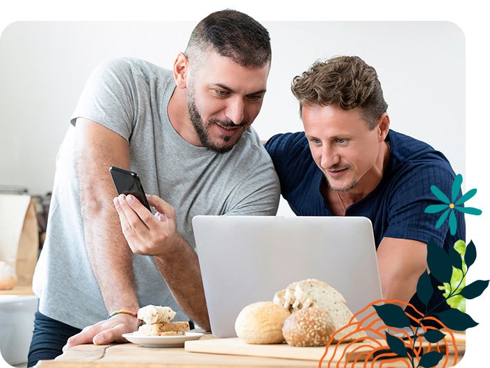 Gay couple exploring All Families Surrogacy Resources page
