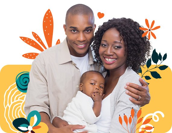 Black couple holding their baby delivered via surrogacy